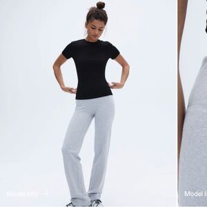 Adanola Black Top and Gray Leggings